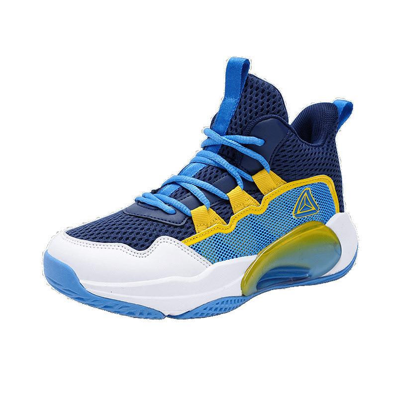 Children's Basketball Shoes 2025 Spring and Autumn Boys Mesh Breathable Sports Shoes Primary School Students Practical Training High-top Basketb