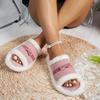 Fashion 2025 New Furry Good Looking Hot Sellers Slippers Home Women's Autumn Winter Indoor Fashion Flip Flops Soft Flat Shoes Woman