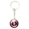 Metal Round Shield Keychain with Star Emblem Durable Chain and Split Ring for Keys and Accessories
