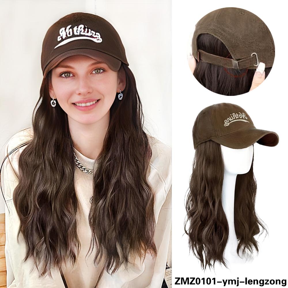 

MISS WIG Синтетическая длинная прямая бейсболка, наращивание парика, регулируемая шляпа, парик для женщин 50cm