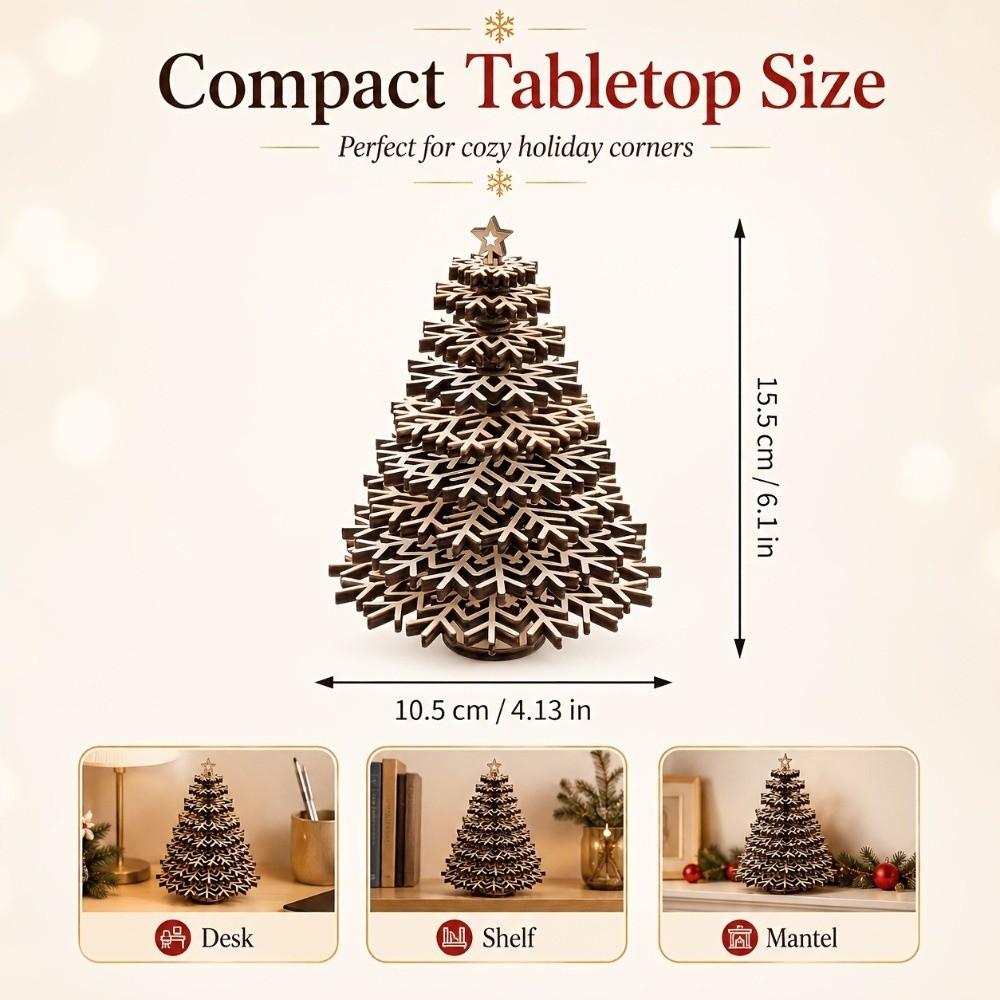 Wooden Christmas Tree Ornament Colorable Snowflake Plate Christmas Decoration DIY Self Installation Christmas Tree Statue