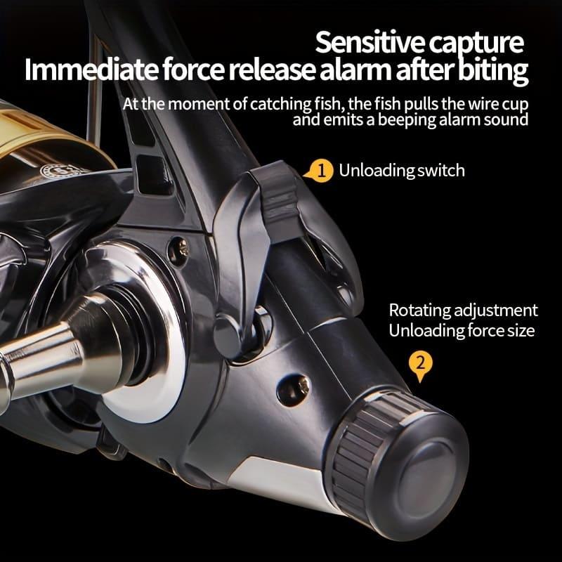 Double Unloading Front and Rear Brake Fishing Reel Full Metal Spool for Both Left and Right Hand Use Aluminum Alloy and Nylon Construction