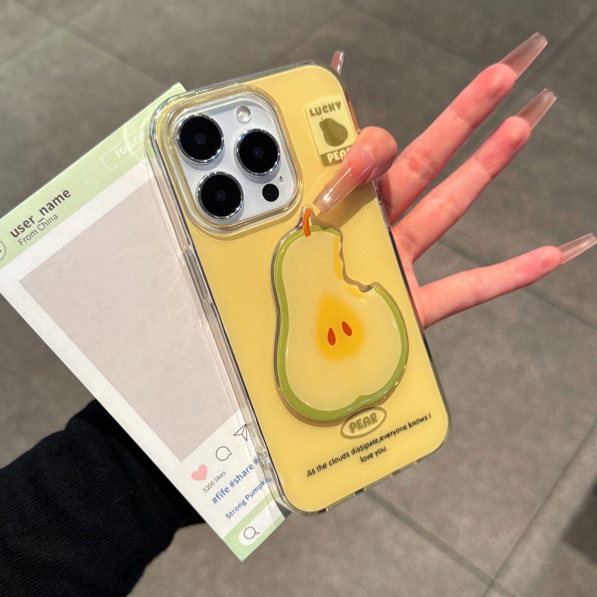 

Single Layer Fruit Pear for IPhone 16 Promax for Apple 15p Phone Case New 13p for Apple 16 For Apple 16E