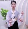 2025 Summer Fashion Embroidered Ice Silk Chiffon Long Sleeve Sun Protection Shawl for Driving and Air-Conditioned Rooms