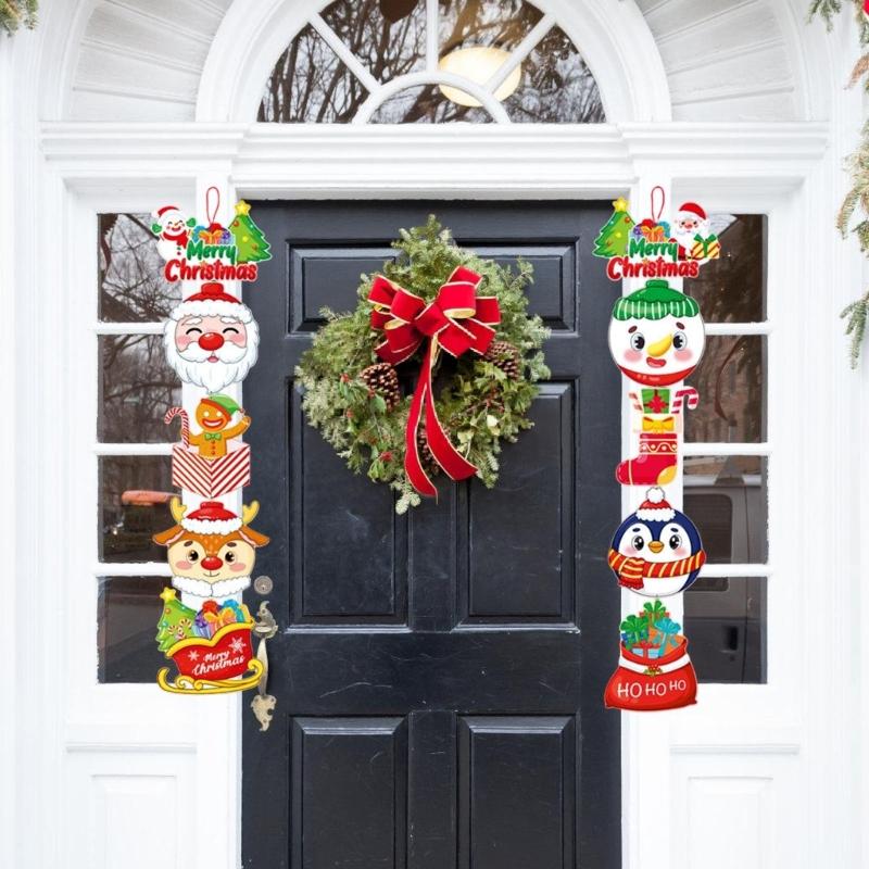 Easy Hanging Festival Cartoon Paper Door Hangers Decoration Christmas Party Supplies For Indoor Wall Window Decoration