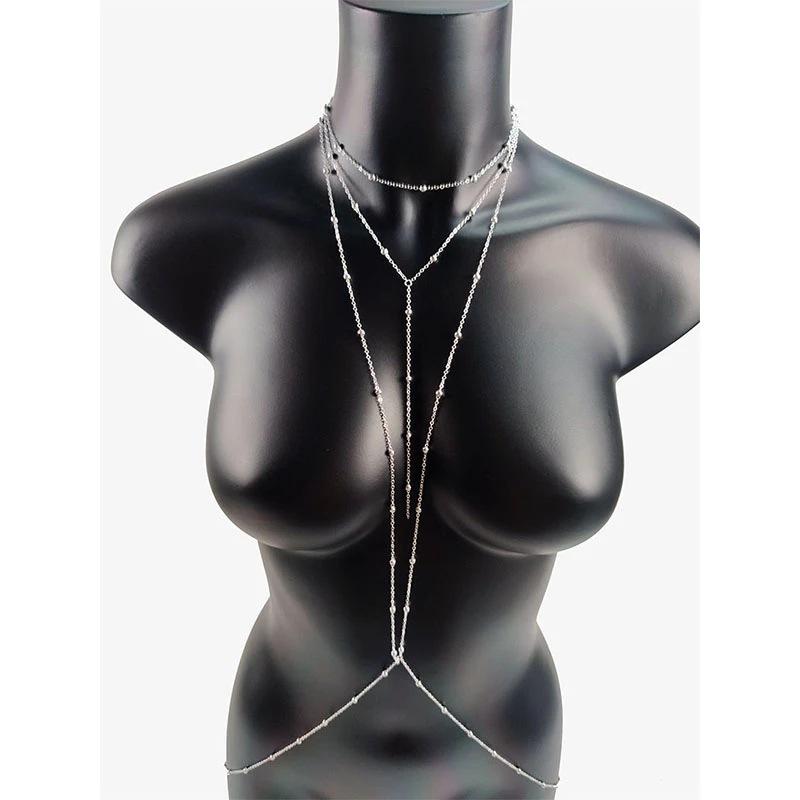 Women's European & American Punk Gothic Body Chain Bikini Bra & Beach Waist Jewelry