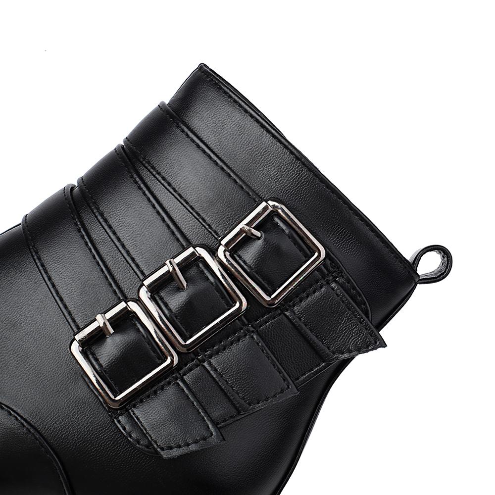 Red Black Women Ankle Boots High Stiletto Heel Big Size 46