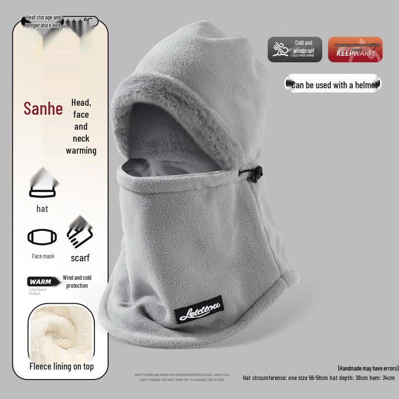 Damen Winter Radhelm-Innenfutter: Warmer, winddichter und kältefester Fleece mit integriertem Schal und Maske. Geeignet für Männer und Frauen.
