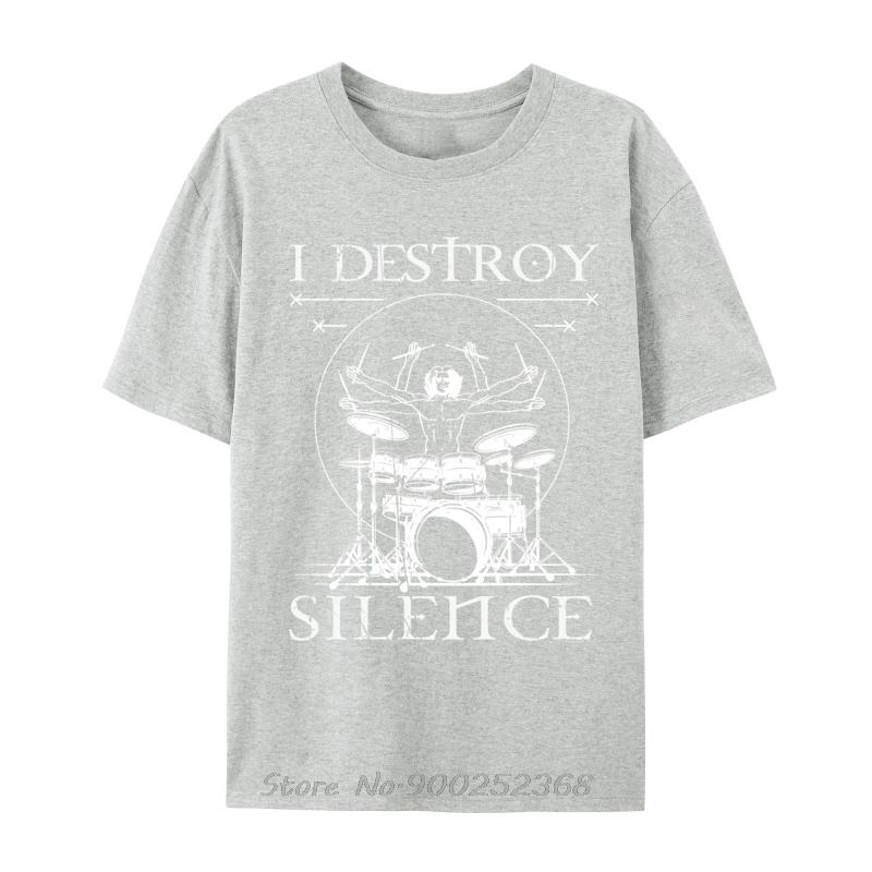 

Vitruvian Unisex I Destroy Silence Drummer Retro Customized Tshirt Summer Oversized Tees Tops Casual Tshirt Unisex Oneck T Shirt S