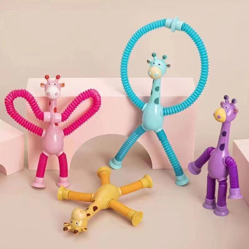 

Giraffe Telescopic Tube Toys, Educational Toys, Cartoon Suckers, Parent-child Interactive Decompression Toys [Without light] Spot