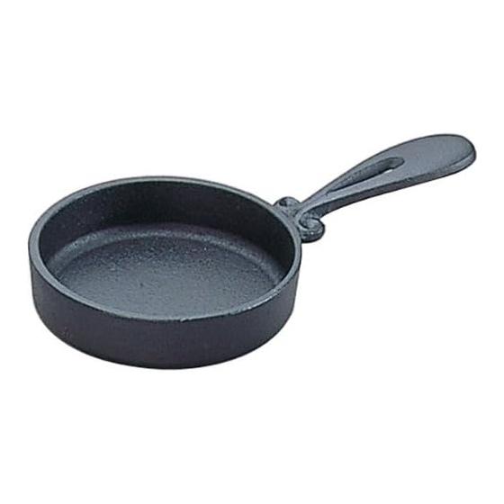Iwachu Fried Egg Handle, Black Baked, Inner Diameter 9.5cm, For Open Fire, Nambu Ironware 24016, Black