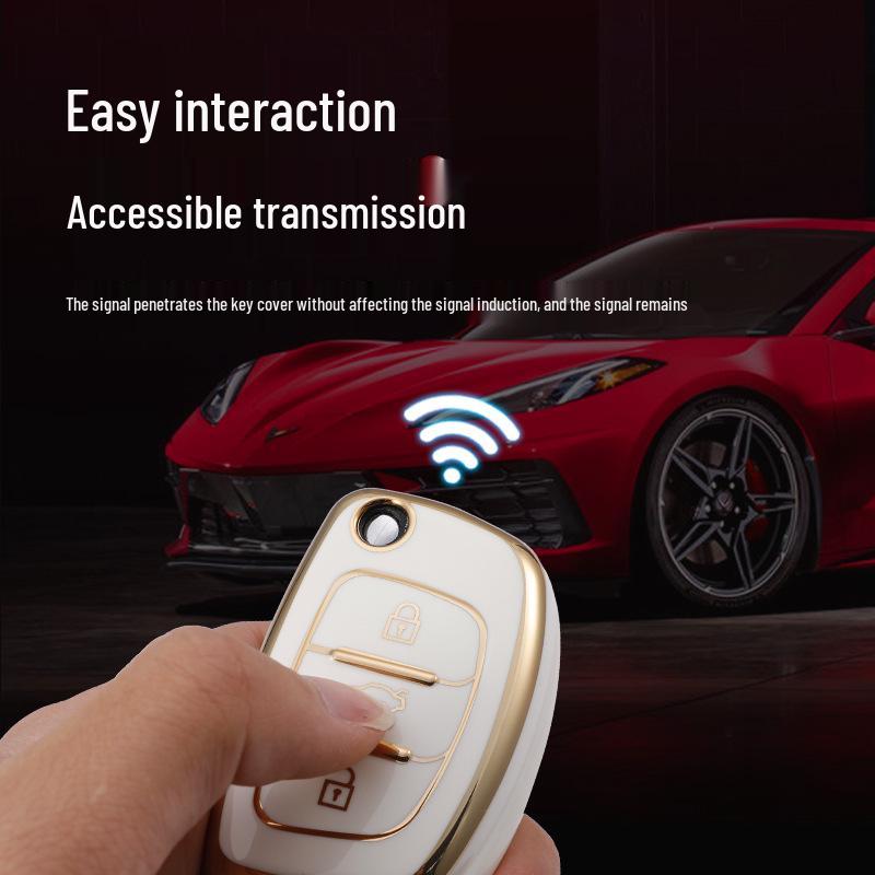 Premium Hyundai Key Cover: Mistra, Elantra, ix35, Santa Fe, ix25 - Gold Edged Full Wrap Protective Case.