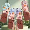 1PC Two Cute Pig Hug Cartoon Print 750ml Color Plastic Sports Water Bottle Leakproof Flip Straw Lid Suitable for Sports Office Home Use