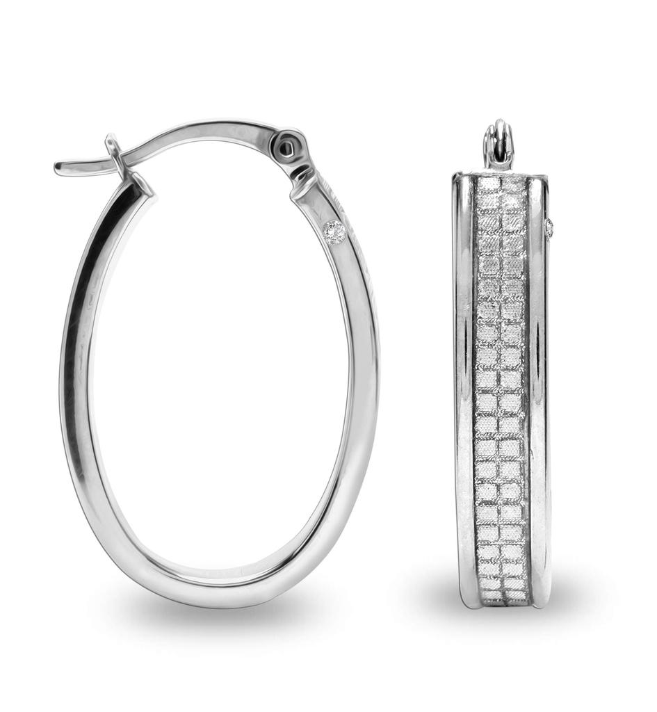LeCalla Hoops Diamond Earrings for Women 925 Sterling Silver Earring and Girls (G-H Color, I1 Clarity)