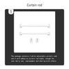 2 Pieces Curtain Rod Extendable Bracket Pole Without Drilling Household Hanging Rods with Hooks for Home Bathroom Hotel