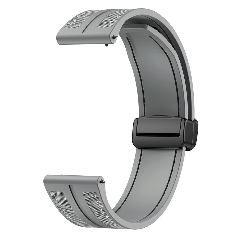 

22mm Watch Band For Huawei Watch GT 5 Pro 46mm/Garmin Forerunner 265 Nylon+Silicone Smartwatch Strap Grey