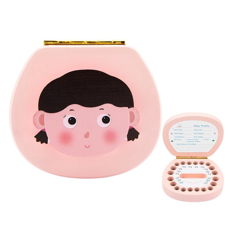 Baby Baby Teeth Storage Box Baby Fetal Hair Collection Box Children's Tooth Change Storage Commemorative Box Wooden