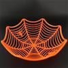 Halloween Decorative Fruit Plate, Halloween Spider Web Candy Basket, Black Orange Candy Bowl, Plastic Candy Box