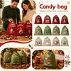 Christmas Drawstring Gift Bags with Snowman Design for Kids Party Favors Candy Treats