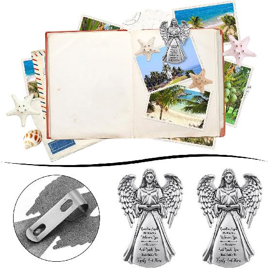 BBTO 4 Pcs Guardian Angel Sun Visor Clip Bless Travel Safely Visor Clip Car Sun For Parent, Friend, Driver