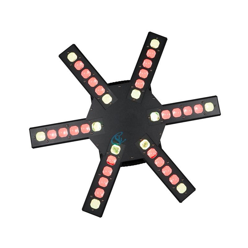 120W RGB LED Stage Light Six Arm Beam Disco Party Effect Light DMX Sound Control For Bar Wedding Show