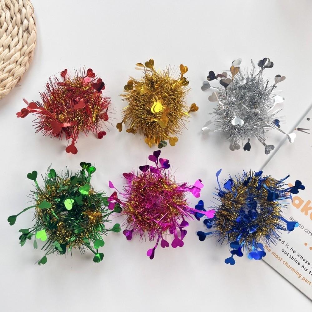 10pcs Elastic Metallic Foil Wrist Bands Colorful Cheerleading Wrist Pom Poms Concert