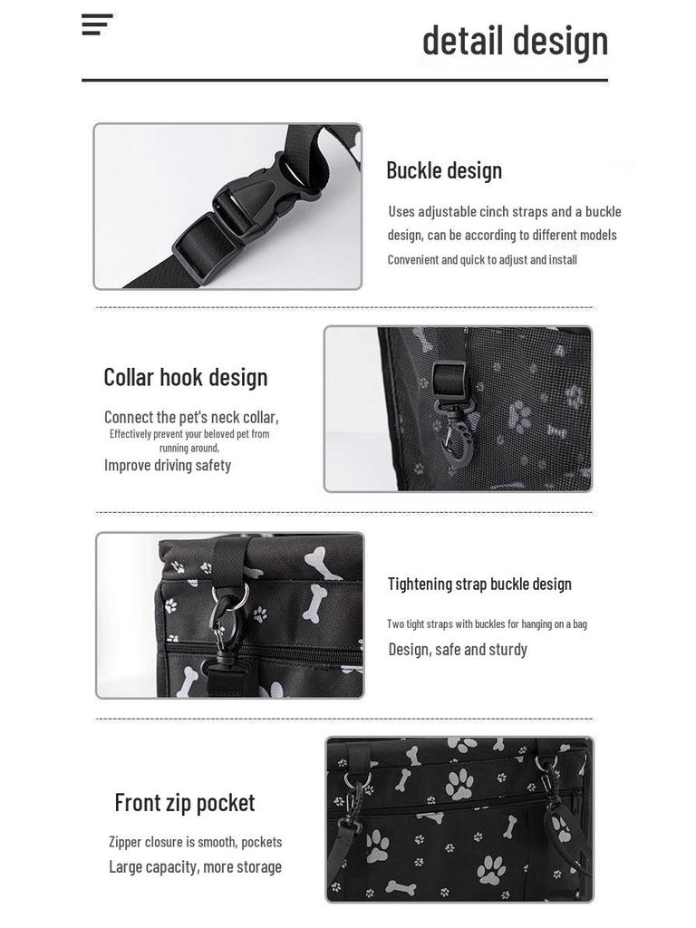 Waterproof Foldable Pet Seat & Mat for Car with Dog Cage & Bed