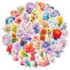 50 Flowers Mix and Match Stickers New Products Cartoon Plants and Flowers Elements Hand Account Stickers Wealthy Flowers