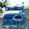 Shark Heimtextilien Bettwäsche Meerestiere 3D Digitaldruck Bettbezug Laken Dreiteiliges Set