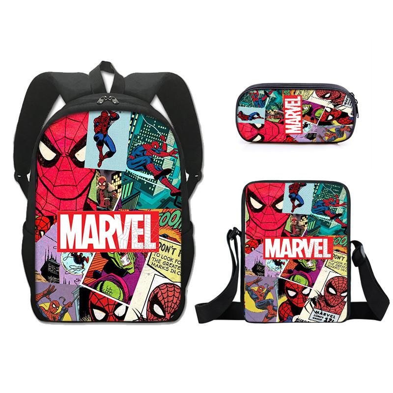 Spider Man Backpack Set With Lightweight Durable Material For School Students And Commuters