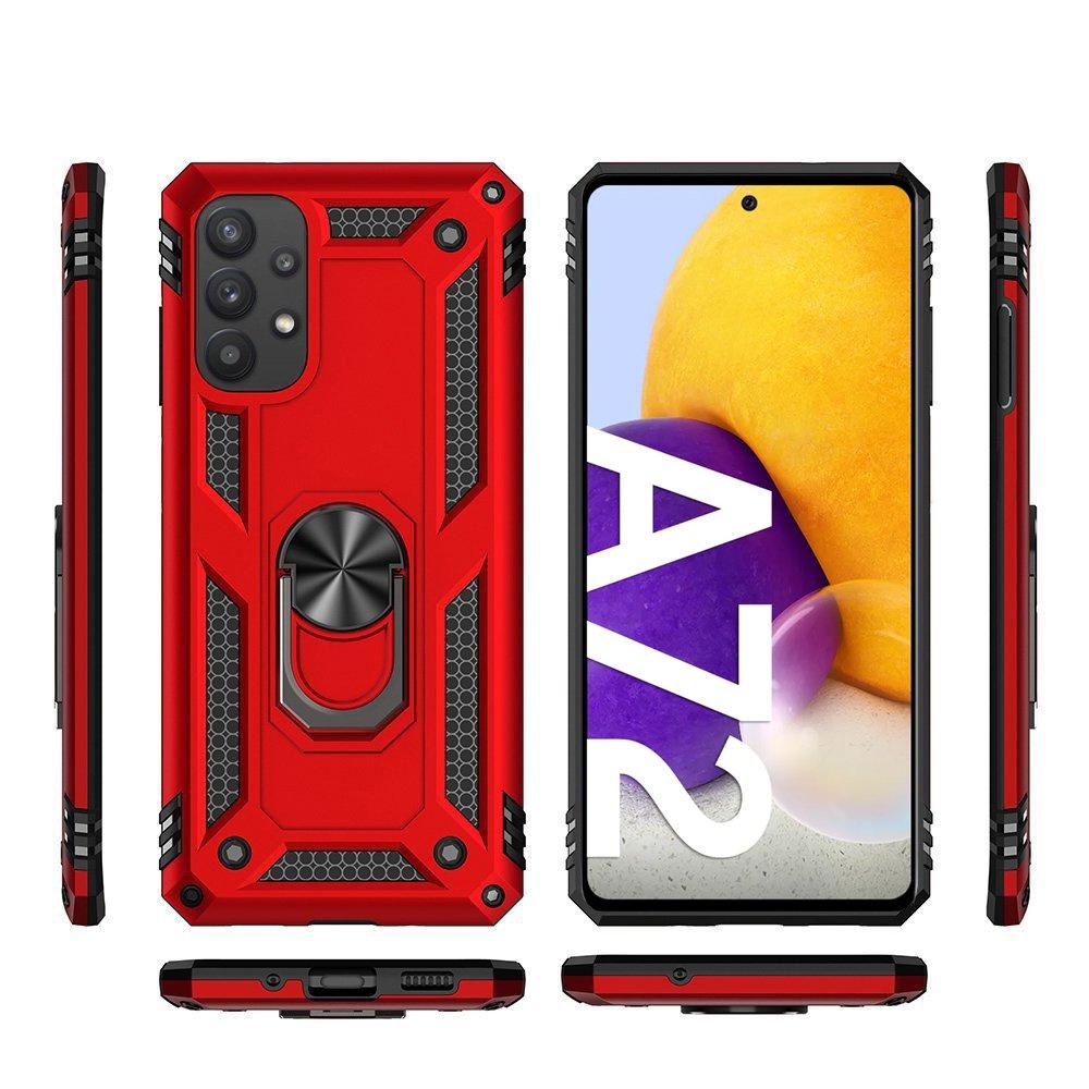 Armored Case for Samsung Galaxy A72 5G, Nox Case Ring, Red