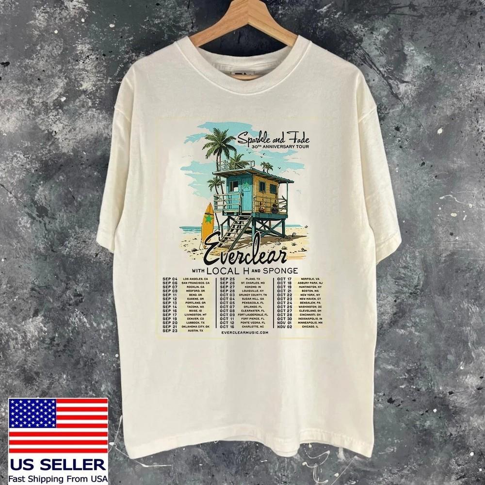 Everclear Band 30th anniversary Sparkle and Fade Tour T Shirt Size S-5XL BL2134 Unisex T-Shirt XXL