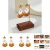 Unique Vintage Style Halloween Pumpkin Ghost Earrings With Sparkling Rhinestones For Women