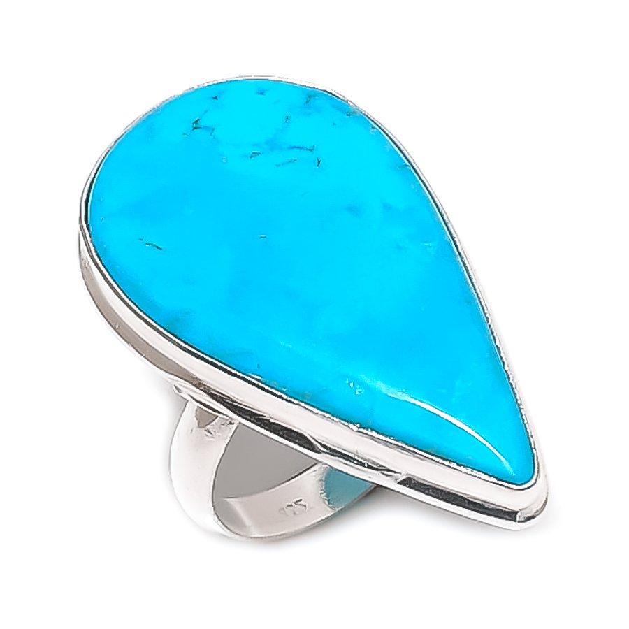 Arizona Turquoise Gemstone Handmade 925 Sterling Silver Jewelry Ring Size 7 W6c21