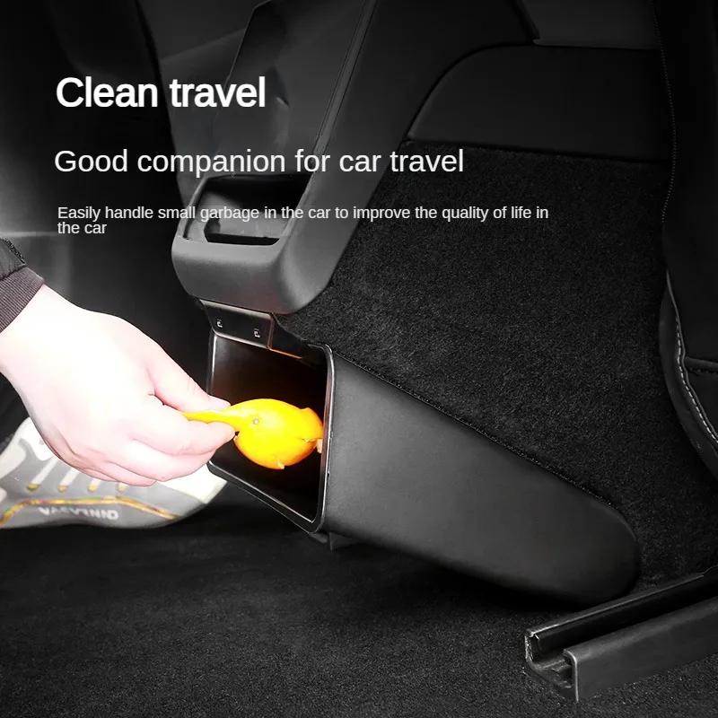 for Tesla Model 3 Highland 2024 Rear Seat Storage Box Backseat Magnetic Suction Trash Can Garbage Bin New Model3+ Accessories