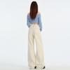 Thirteen Lines Women's High Waist Apricot Denim Wide Leg Pants