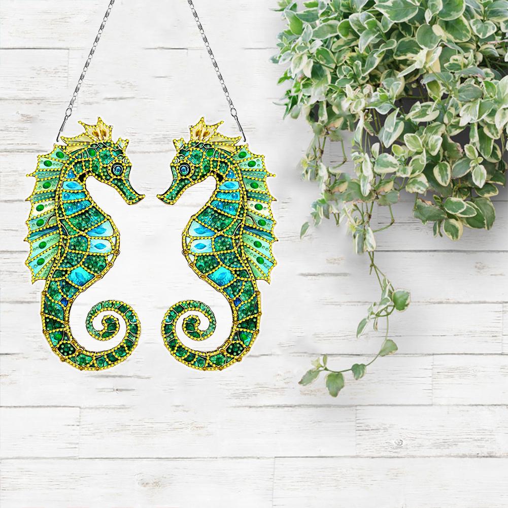 2D/Flat DIY Rhinestone Diamond Art Window Pendants Diamond Painting Set Double Side Print Single Dide Drill Wall Door Decoration