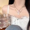 Color Beaded Love Necklace Women's Summer New Design Sense Niche Temperament Collarbone Chain Accessories Alloy