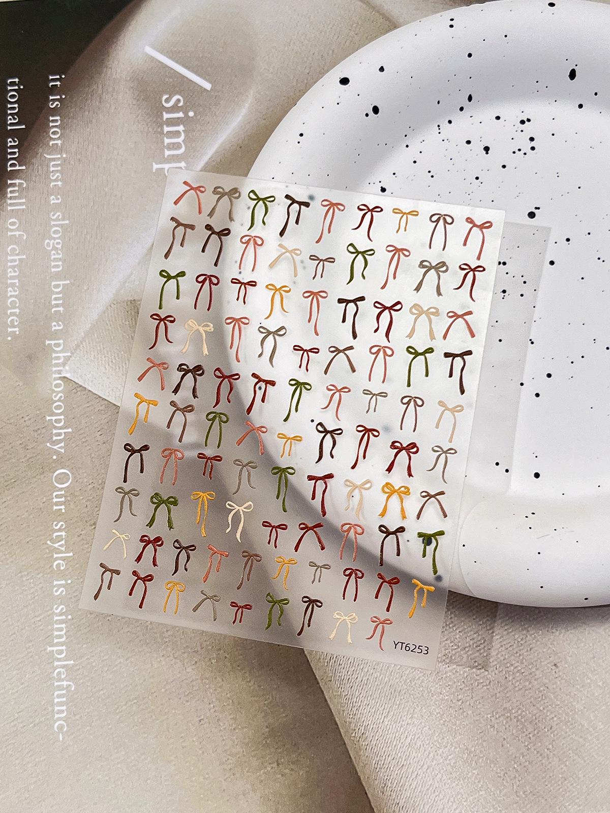 Versatile Ribbon Bow Nail Art Stickers - Popular Embossed Bow Designs