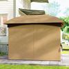 3.4 X 3.4 M Garden Gazebo, Beer Tent with Ventilation Roof, Arched Windows, Steel Frame, Beige