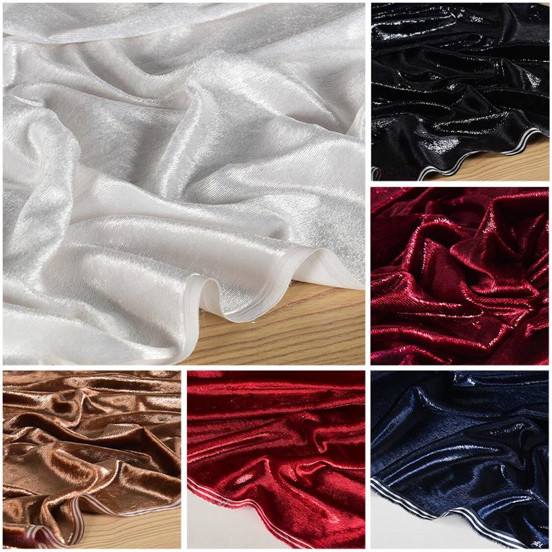 Soft Shiny Velour Bright Thread Fabric Inverted Velvet Designer Fabrics For Cheongsam Full Dress Diy Sewing Materials, Inelastic