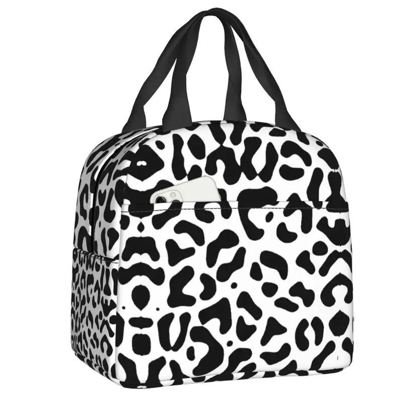 Purple And Pink Leopard Seamless Thermal Insulated Lunch Bag Animal Cheetah Resuable Lunch Container for School Food Box