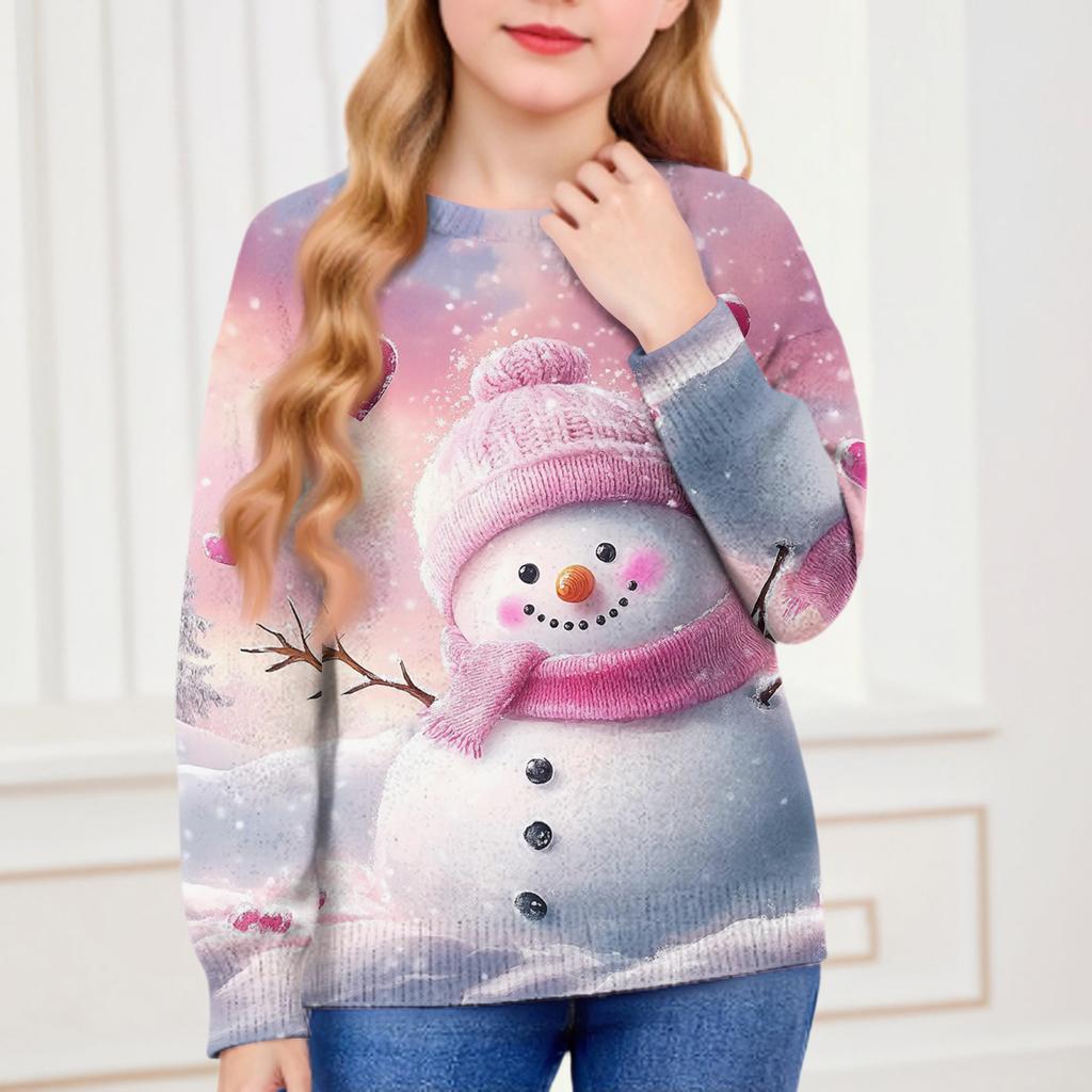 Christmas Day Sweatshirts For Children Boys And Girls Knit Sweater Cute Shirt Fall Crewneck Pullover Tops
