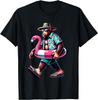 Bigfoot Flamingo Float Aloha Graphic Tee Men's Summer Tropical Vacation T-Shirt