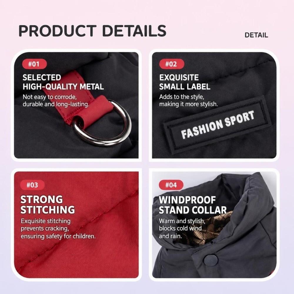 Padded Cotton Dog Jacket Waterproof Fabric Dog Clothes Padded Puppy Down Jacket Winter Season
