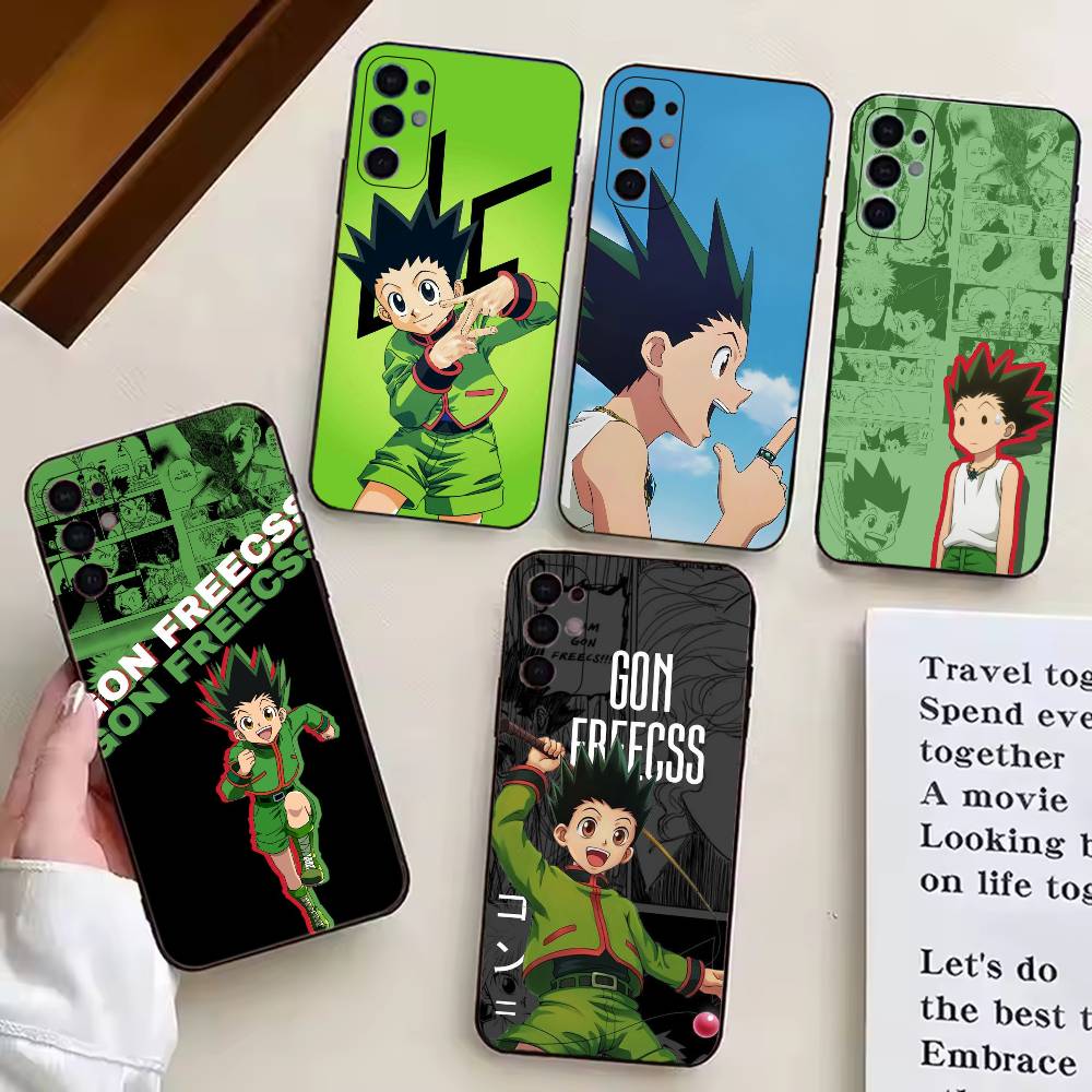 Japanse Manga H-Hunter Gon Freecss Telefoonhoesje Voor Samsung S25,S24,S21,S22,S23,S30,Ultra,S20,Plus,Fe,Lite,Note,10,Zwarte Cover