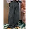 Men's Solid Color Corduroy Trousers Vintage Classic Ribbed Elastic Waist Micro-pleated Daily Pants