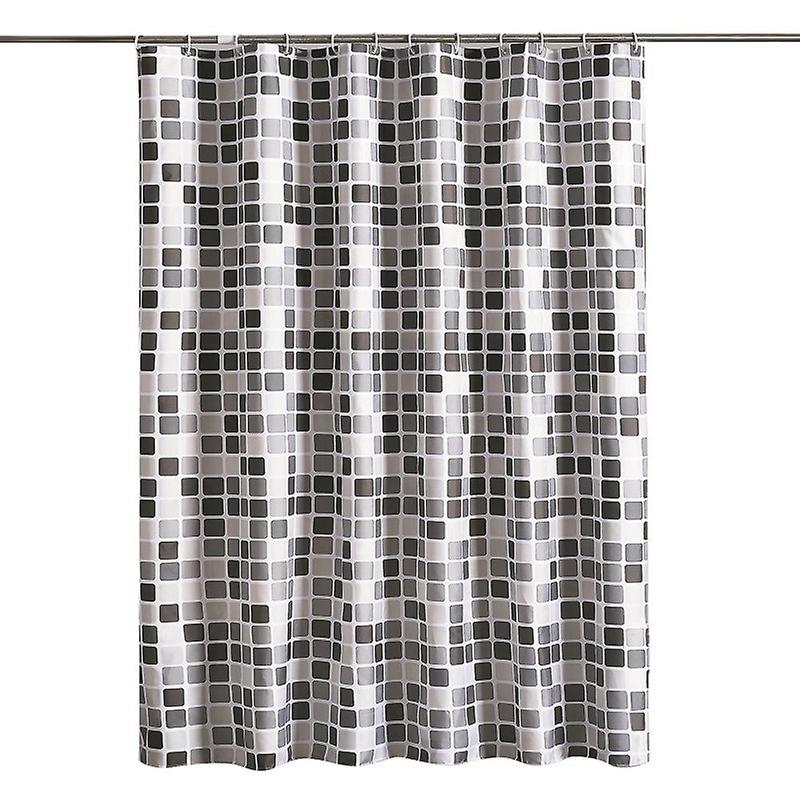 Bathroom Shower Curtain Hotel Quality Washable Waterproof (200x200) (Black)