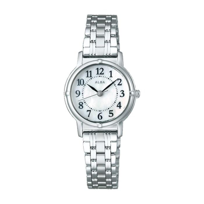 Seiko Alba Women's Quartz Watch AEGK426 (White Dial, Silver Case)
