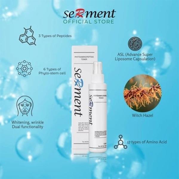 SERMENT Lotion Tonique Peptidique Phytoamino 150ml Hydratation forte et équilibre éclaircissant optimal pour la peau